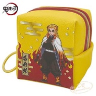 BANDAI - 鬼滅之刃 鬼滅の刃 日版 魔方袋 PU 仿皮 收納袋 正方型 鑰匙扣 小物袋 拉鍊 儲物袋 鬼殺隊 炎柱 炎之呼吸 (煉獄杏壽郎)