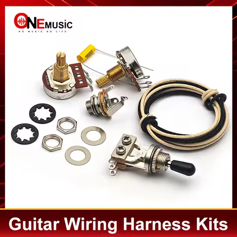 [Wiring Harness Kits] 2 Pickup Style Wiring Harness- 3 Way Toggle Switch+1T1V+Output Jack 500K Pots/