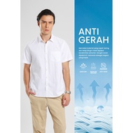 KEMEJA MANZONE - Jaxen 02 Modern Fit Men's Short Sleeve Quick Dry Oxford Shirt - White