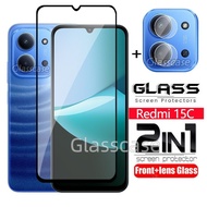 2 in 1 Screen Protector Tempered Glass Film For Redmi 15 17 C 15C 17C Redmi15C Redmi15 Redmi17 4G 5G