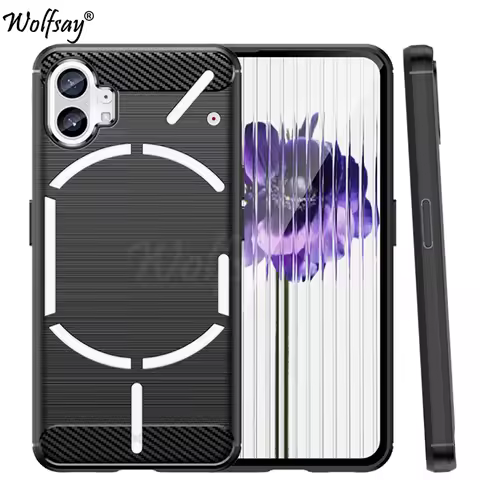 For Nothing Phone 1 Case Bumper Silicone Carbon Fiber Cover For Nothing Phone 1 Phone1 Case For Noth