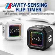 OUREAPH Digital Flipping Timer, Gravity Sensing Rechargeable Pomodoro Timer Cube,  5/10/25/40min Rot