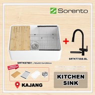 Sorento SRTKS7651 Ceramic Kitchen Sink Combo Set I Pillar Mounted Mixer Tap Pull Out I SRTKT71SS-BL/