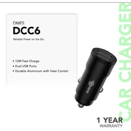 Dmes DCC6 12W Fast Charging Car Charger Cigarette Lighter With Dual USB Ports