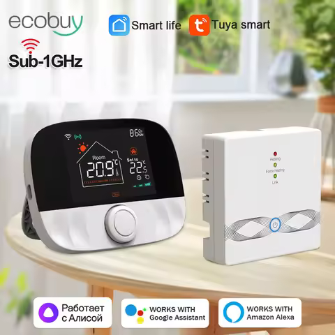 Tuya Smart Home Wifi Boiler Thermostat Wireless Wifi Thermostat For Gas Boiler Battery Power Tempera