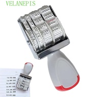 VELANEPIS Self-Inking Rubber Date Stamp, Adjustable Clear Imprint Digital Date Wheel Stamp, DIY Scra
