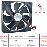 120mm Axial Flow Cooling Fan DC5V/12V/24V 2Pin 120x120x25mm for Chassis Power Frequency Converter AC