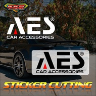 AES car window cutting sticker. AES accessories variation sticker