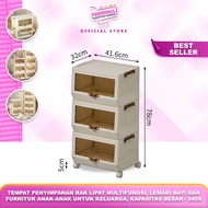 Multifunctional folding shelf storage, baby cupboard and children's furniture for family, large capa