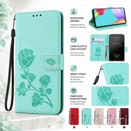 Floral Leather Wallet Case For Vivo Y300 Y300i Y39 Y38 Y76 Y76S Y72 Y78 Y77 Y50 Y30 Y55 Y75 Y33S Car