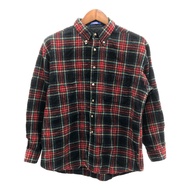 90年代 USA製 PENDLETON ペンドルトン ウール ボタンダウン チェック ネルシャツ レッド (メンズ XL) P5336