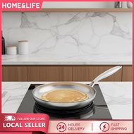 Frying Pan 410 Stainless Steel Frying Pan Uncoated Fry Pan For Daily Cooking