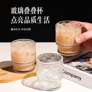 Ins-Style Begonia Flower Coffee Cup, Retro Glass Breakfast Cup, Transparent Water Glass, Beverage & 