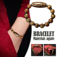 Tibetan Natural Agate Dzi Beads Fengshui Protective Tibetan 9 Dzi Bracelet Natural For Q5Y0 Eye Bead