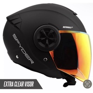 half helmet full face motorcycle helmet Spyder Helmet Reboot 2 Half Face Helmet (Free Extra Visor)