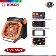 露營風扇B0SCH Solar Fan Outdoor Portable 4-Speeds Level Camping Fan RechargeableProtable Desk Fan with L
