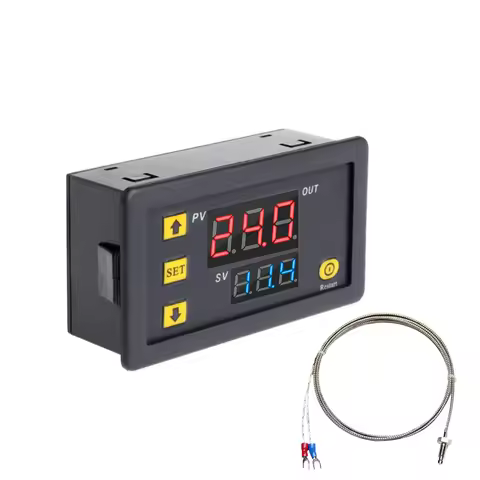 W3230 DC12V 24V AC110-220V K-Type Thermocouple Digital Thermostat -60°C~ 500°C LED Display Thermosta