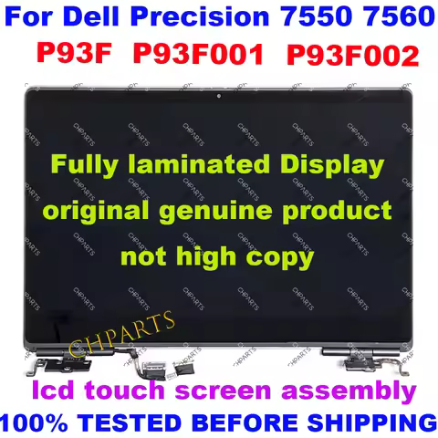 15.6" 1920*1080 For Dell Precision 7550 7560 P93F P93F001 P93F002 LCD Screen Touch Display Replaceme