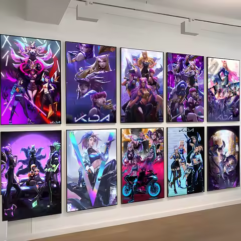 LOL-KDA Kaisa Ahri Akali Poster Wall Art Home Decor Room Decor Digital Painting Living Room Restaura
