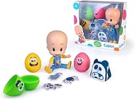 Cuquin Cleo Surprise Eggs, Vinyl Doll with 3 Surprise Eggs with 3 Animals Inside and 1 Fabric Backpa
