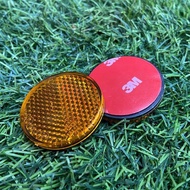 MATA Premium 2 Pcs Cat Eye Motorcycle Round Cat Eye Reflectors Yellow Motorcycle