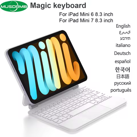 Magic keyboard Case for iPad Mini 7 A17 Pro 7th Generation Mini 6 6th Generation 8.3-inch Trackpad K