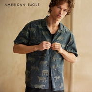 American Eagle 24/7 Stretch Printed Button-Up Poolside Shirt เสื้อเชิ้ต ผู้ชาย (EMSH 015-6304-023)