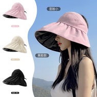 Summer double-layer fisherman hat women's empty top sunscreen hat vinyl coating outdoor UV-resistant foldable sunshade hat Big Hat UV Fisherman Hat Women Fisherman Sun Hat Women