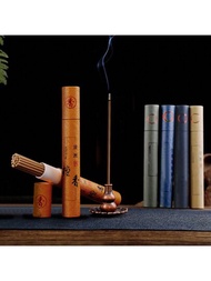 1支10.5cm天然檀香和沉香香薰棒和收納盒,適用於家居香氛、冥想和閱讀