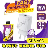 Gks ACC Charger 15W Fast Charging QC 3.0 V-gen VTC1-17 Travel Adapter cas