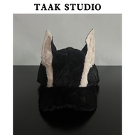 Trendy Brand Plush Doberman Baseball Cap for Women Autumn and Winter Versatile Personality Niche Str