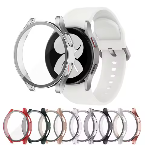 Glass+Case for Samsung Galaxy watch 5 4 40mm 44mm Accessorie PC all-around Anti-fall bumper cover wa