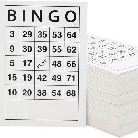 Bingo Paper Game Sheets 4 X 6 in, 180Sheets Bulk Reusable Number Cards & Playing Card for Adults Gam