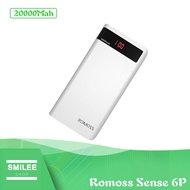 ✅100% Original Romoss Powerbank Sense6P Sense 6P 20000Mah Power Bank ( White ）