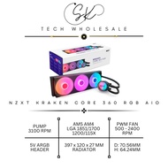 [SK TECH] NZXT KRAKEN CORE 360 RGB BLACK AIO | 360MM RADIATOR ARGB SUPPORTED AIO 5-YEAR WARRANTY