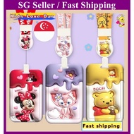 (SG Seller) Ezlink Card Holder With Lanyard Disney Mickey Mouse Cartoon LinaBell Long Strap Rotate B