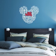 Walt Disney Mickey Cafe Wall Glass Bedroom Word Cloud Sticker