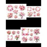 Decoupage Paper,  Rice paper  Size A4.  Floral Design, Suitable for decoupage and other paper craft