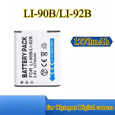 LI-90B LI-92B Replacement Battery 1270mAh for Olympus TG-6 TG-5 TG-4 TG-3 DB-110 Camera Rechargeable