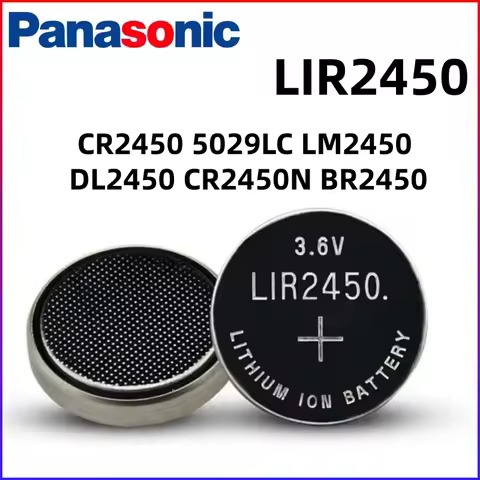 2PCS/LOT 3.6V LIR2450 Lithium Ion Battery 2450 Button Coin Cell Rechargeable Battery Replace CR2450.