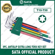 SATA 9Pcs Colour Series Extra Long Torx Key Set/Allen Key Set/ Torx Allen Key T10 to T50 Sata Tools