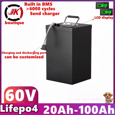 JK 60V 30Ah 40Ah 50Ah 60Ah 70Ah 80Ah 100Ah Lithium Lifepo4 phosphate battery for tricycle scoote mot