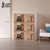 ANTBOX shoe cabinet booth 2 raws 12 pairs easy to install foldable shoe cabinet with multiple compartments strong magnetic door durable waterproof sunscreen