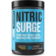 Jacked Nitric Surge Stim Free Pre Workout Powder - Caffeine-Free Nitric Oxide Supplement w/Con-Cret 