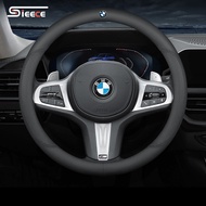 Sieece Breathable Car Steering Wheel Cover Anti Slip Steering Wheel Cover 38Cm Microfiber Leather Car Steering Wheel Protector For BMW F30 E60 F10 E90 E46 E36 G20 220I E39 X1 630I 1 4 X5 740LI M3 E30 M4 X4 X3 320I 2 6 7 M850I 730 735 X6 X6M 218I 730LI M5