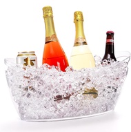 WRINGKIT Ice Bucket for Parties Clear Acrylic Champagne Bucket with Handle 6 Liter Beverage Ice Tub 