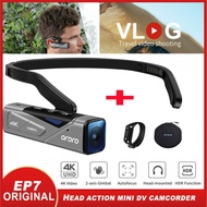 Vlog Camera for YouTube Videos Ordro EP7 4K WiFi Mini Head Wearable Camcorder Filmadora with Remote Control