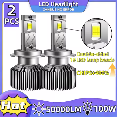 2Pcs 50000LM H7 LED Headlight Bulb H1 H3 H4 H11 H18 H19 Car Headlamp Canbus 9005 9006 9012 Led Bulb
