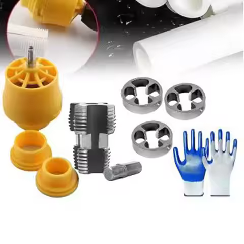 Electric Drill Compatible PVC Pipe Threader Kit PVC Pipe Threader with 3 Dies 1/2" 3/4" 1" PVC Threa