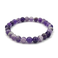 CHEVRON AMETHYST หินเชฟรอนอเมทิสต์ เลือกขนาดเม็ดหินได้ (4-12 มม.) กำไลม่วง purple string สร้อยข้อมือหินแท้ by siamonlineshop